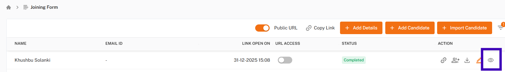 View Button Location