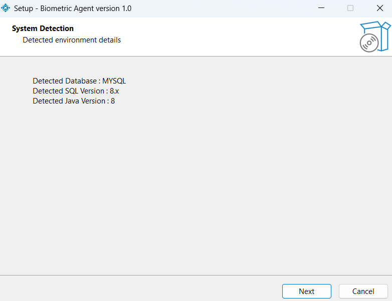 Step 2 - System Detection Screen