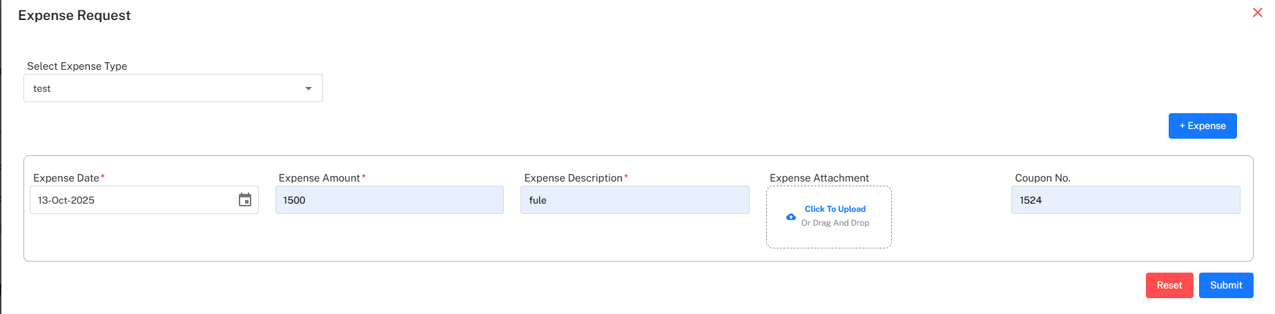 Expense Request Form