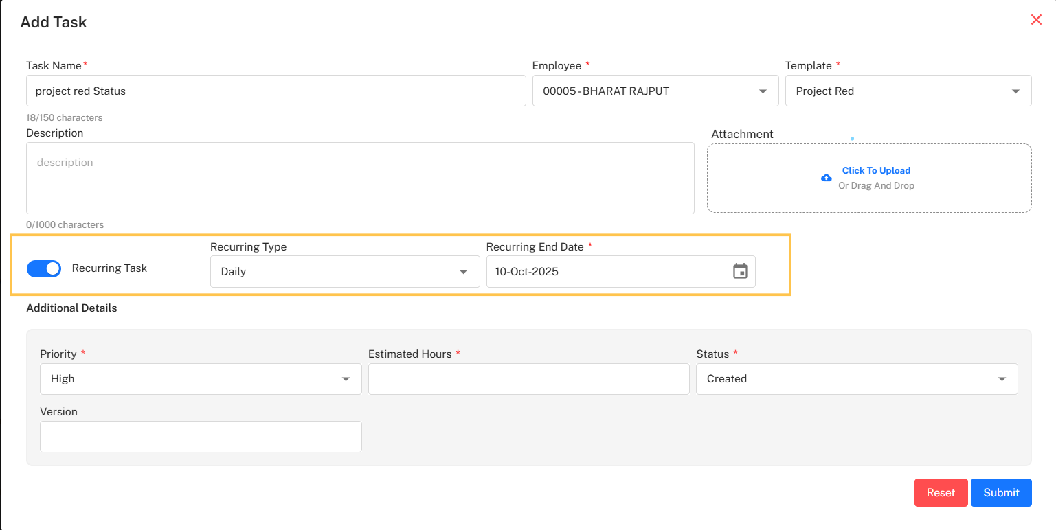 DailyTaskADDrecurring