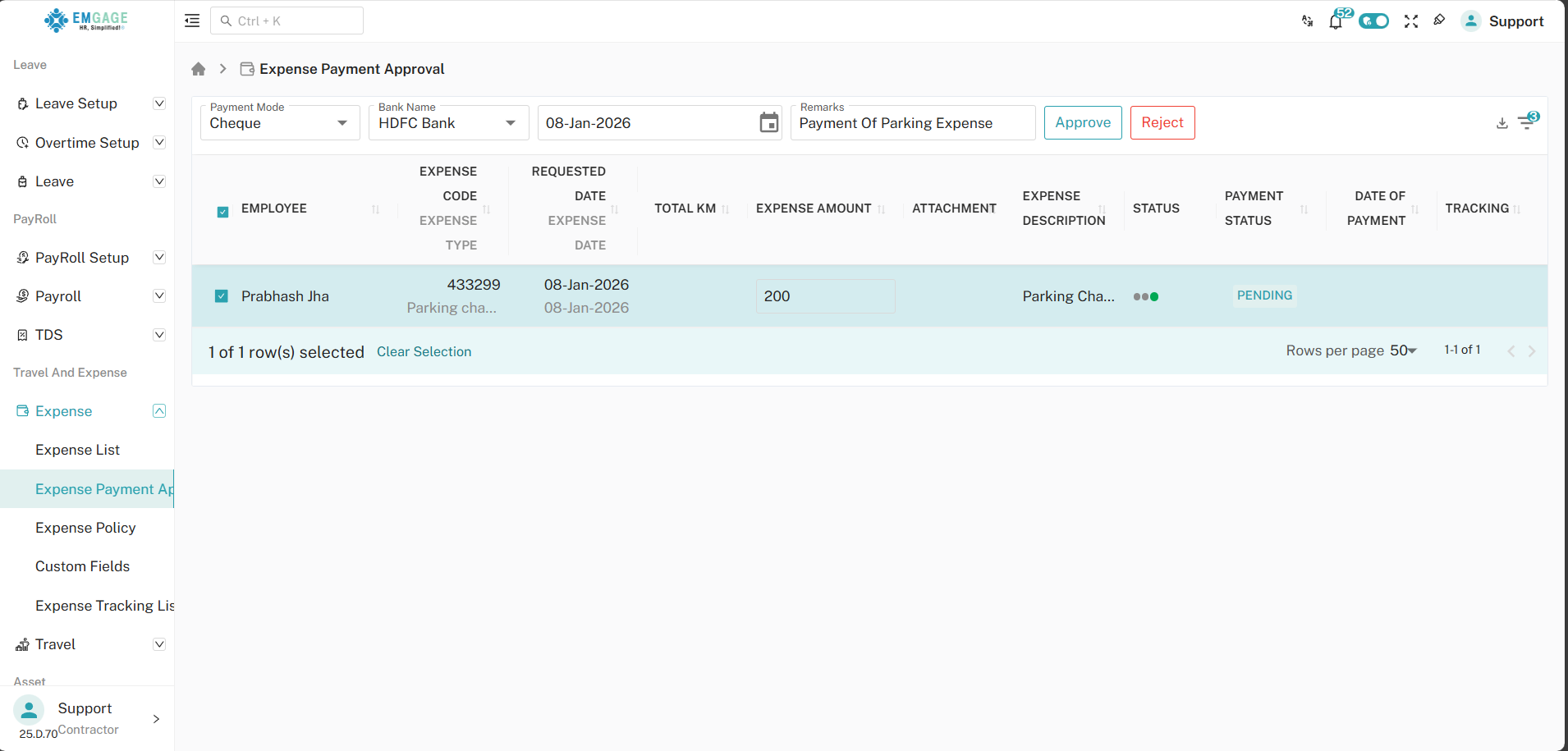 Expense Payment Approval