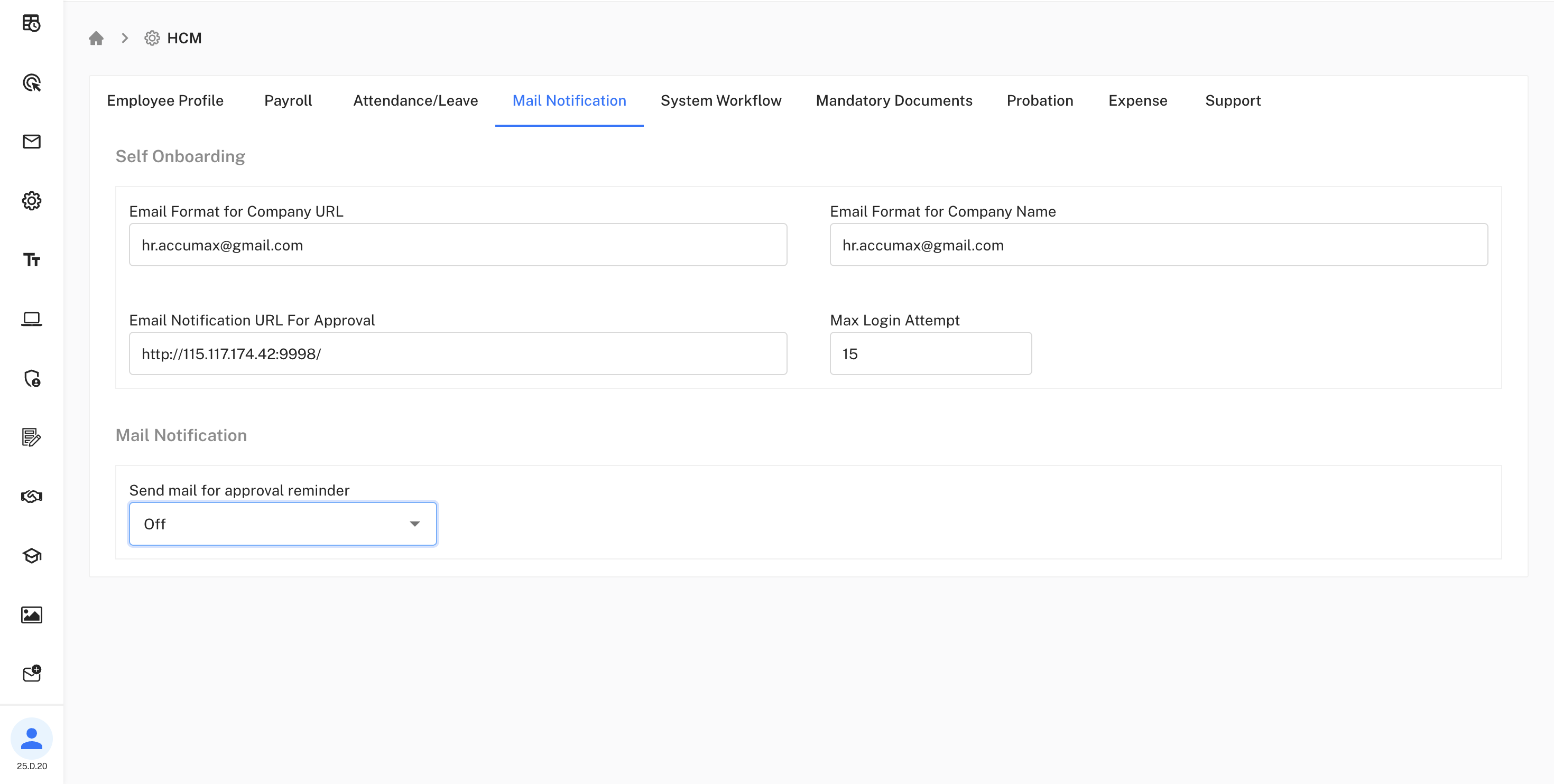 Mail Notification Configuration