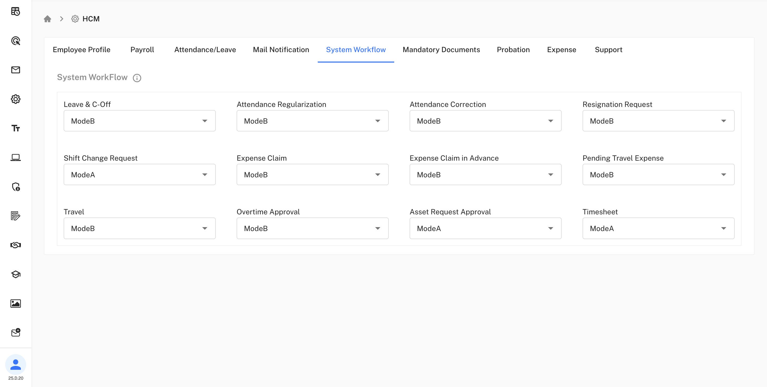 System Workflow Configuration