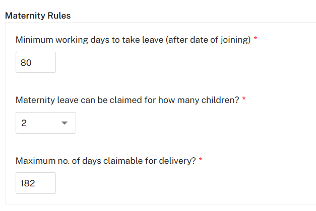 Leave code Policy form