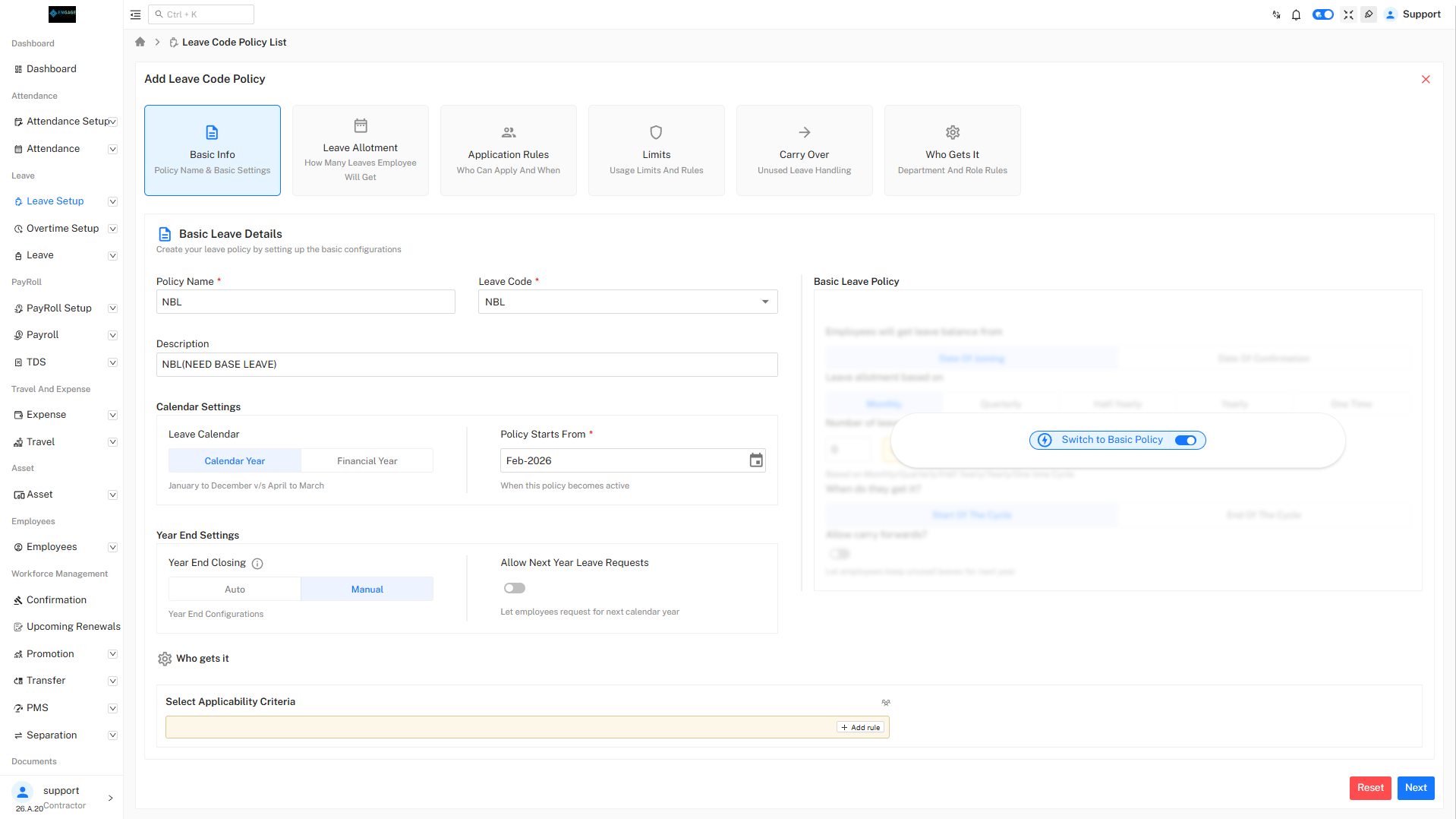 Advance Settings Toggle