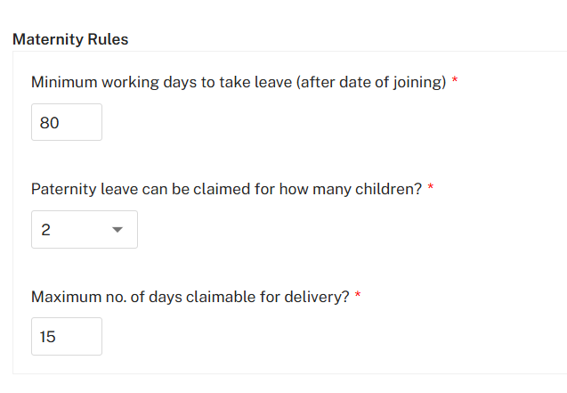 Leave code Policy form