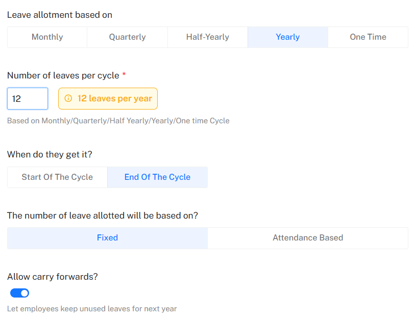 Leave Code Policy Form