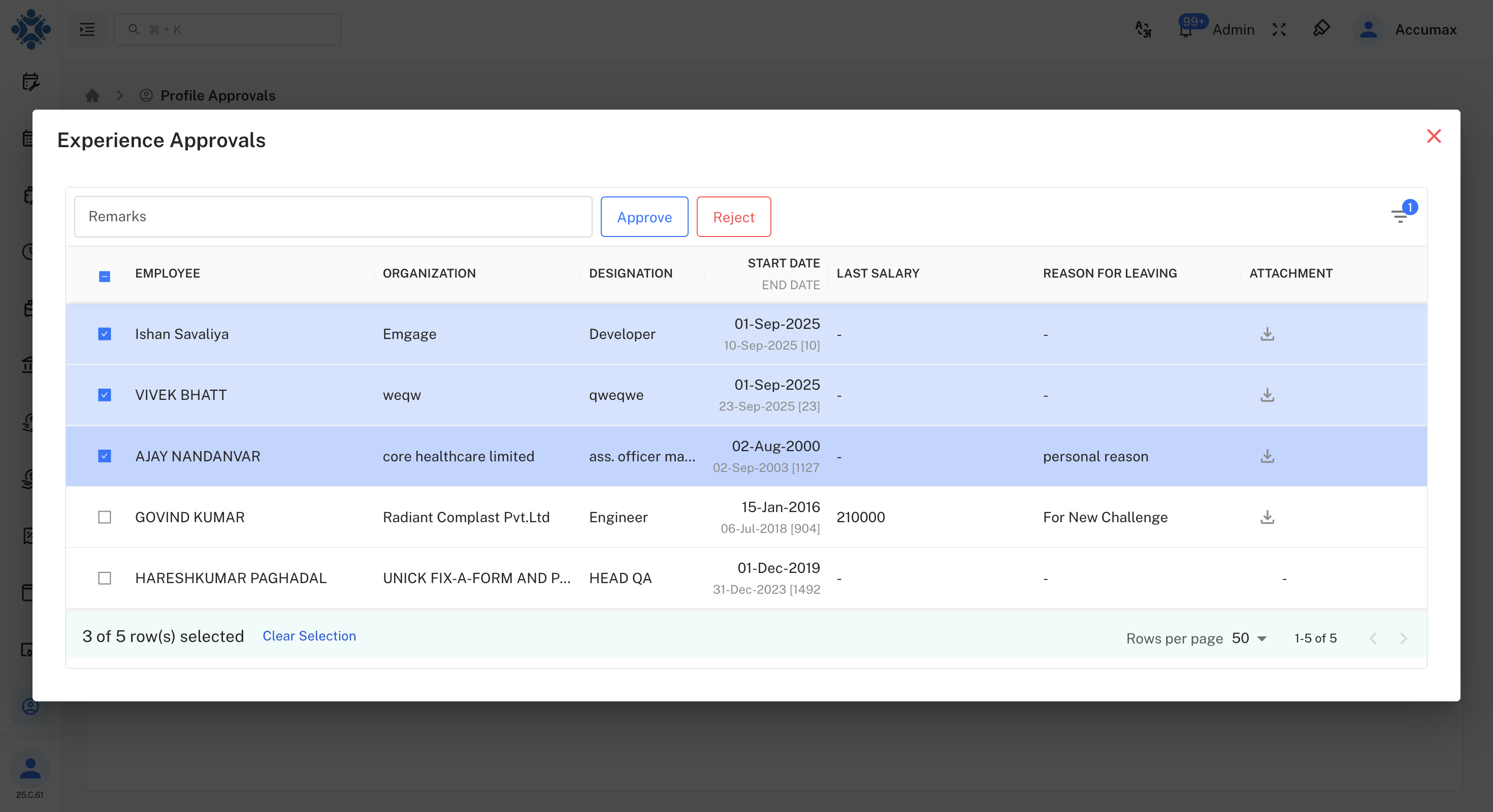 Experience Approvals