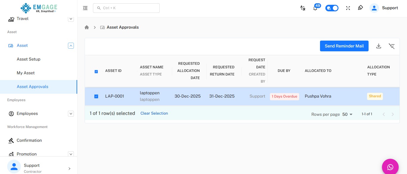 Asset Approvals Dashboard