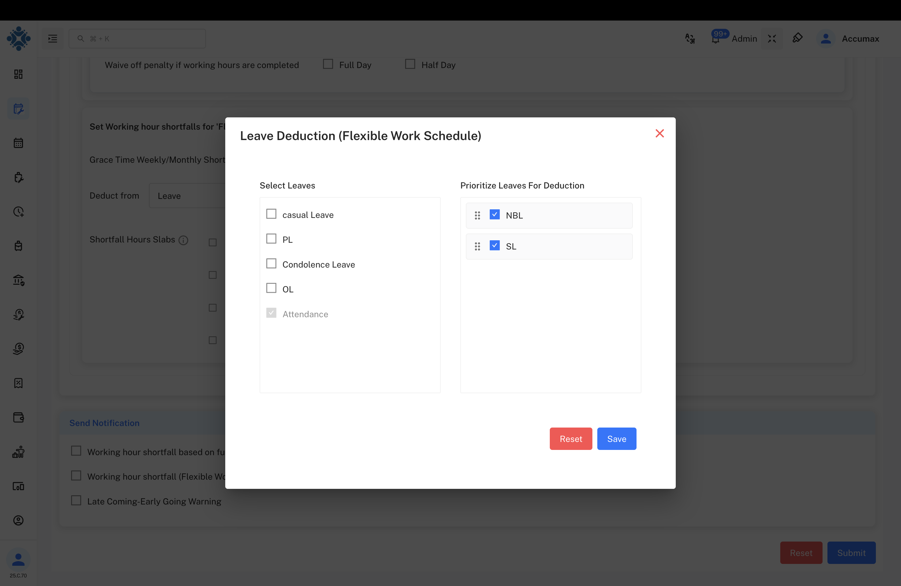 Leave Deduction Priority