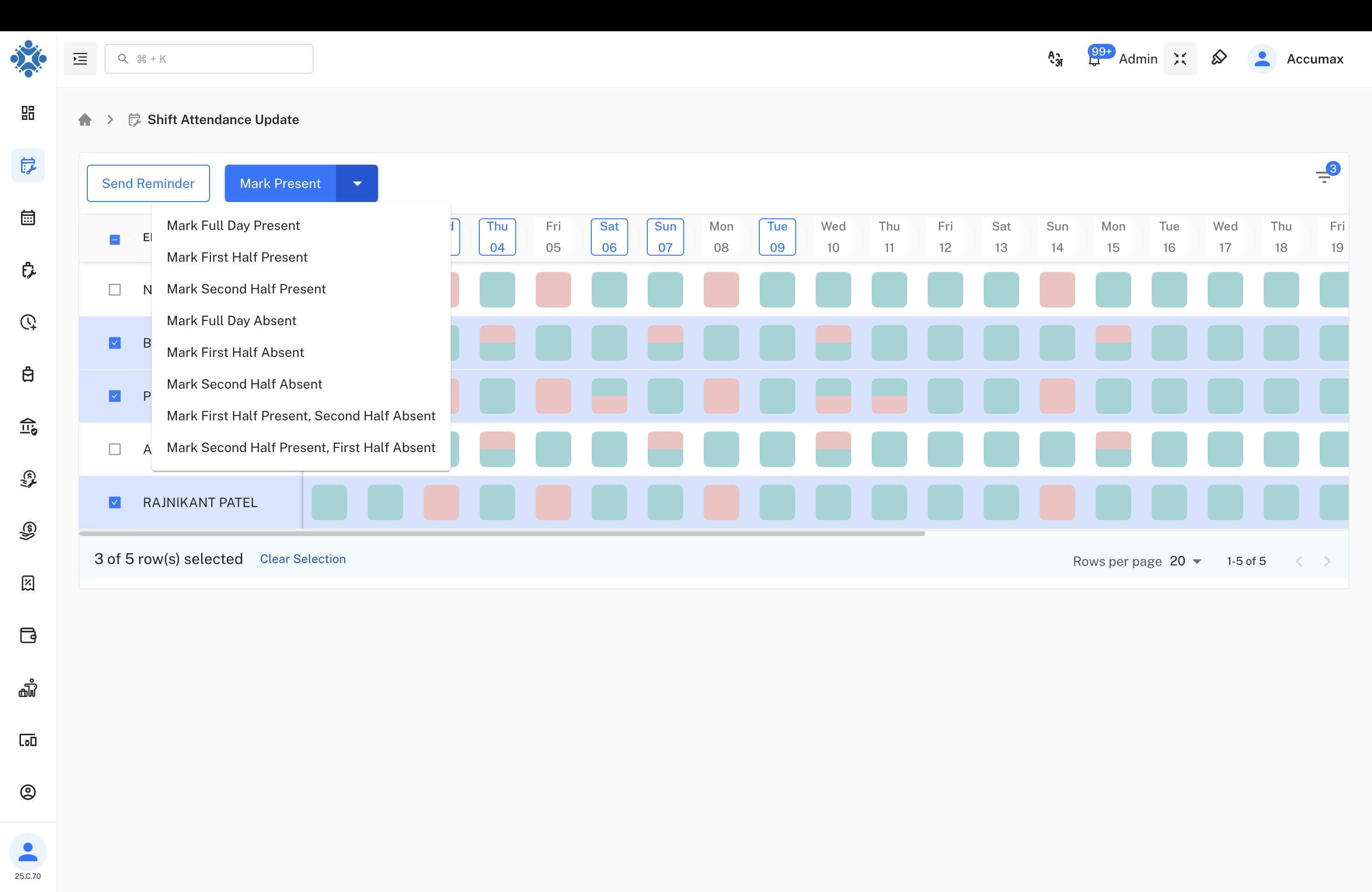 Mark Present Options