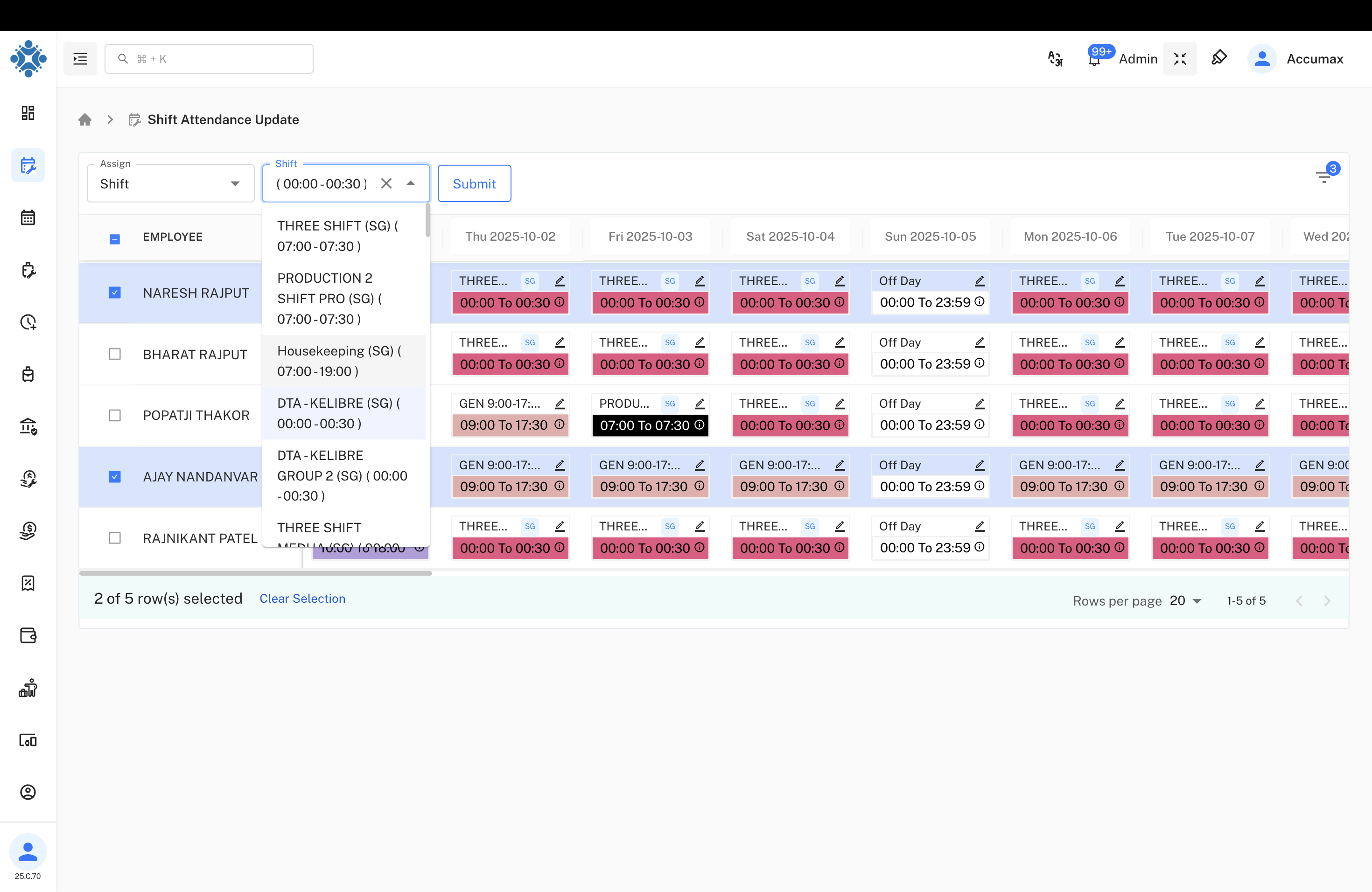 Bulk Selection Interface