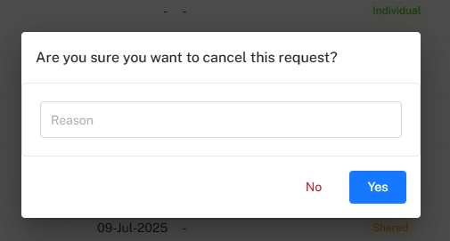 Cancel Request Action Placeholder