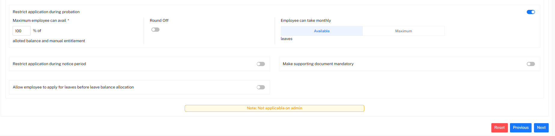 Additional Application Restrictions