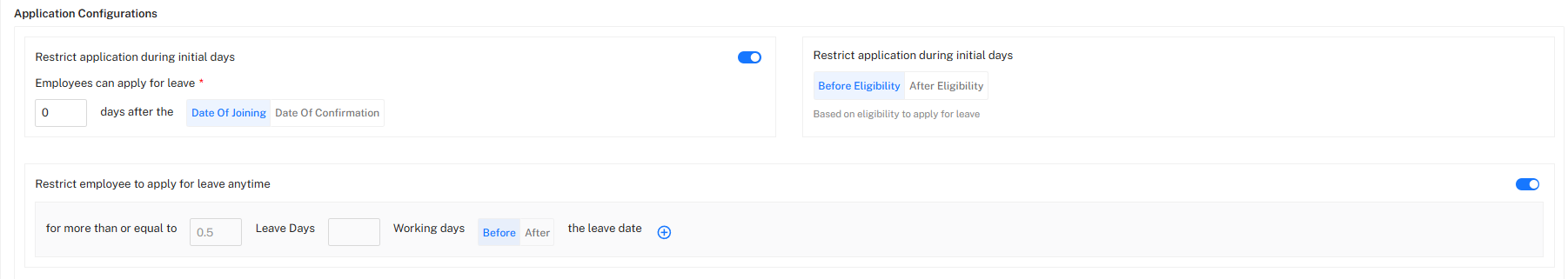 Application Configurations