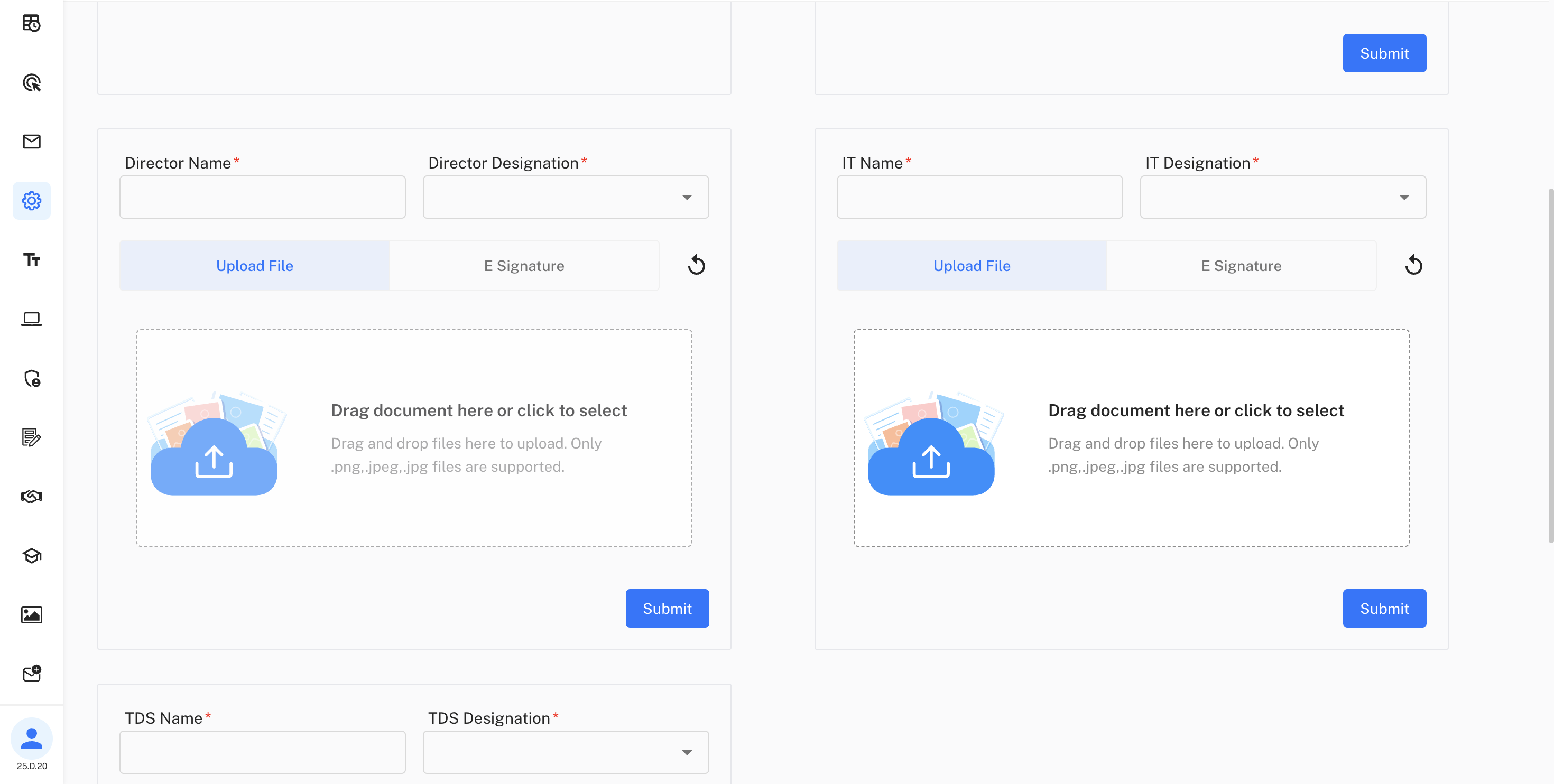 Signature Management Interface