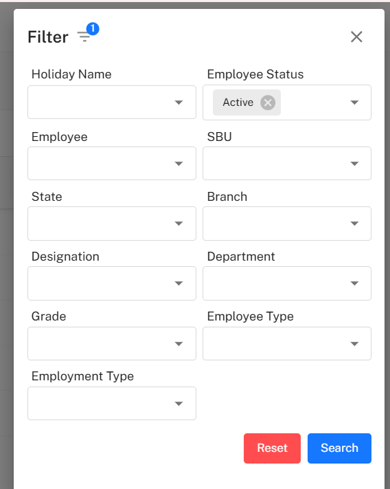Filter Panel Placeholder