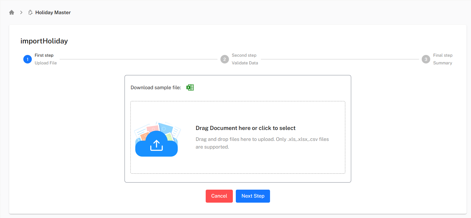 Import Holiday Upload Placeholder