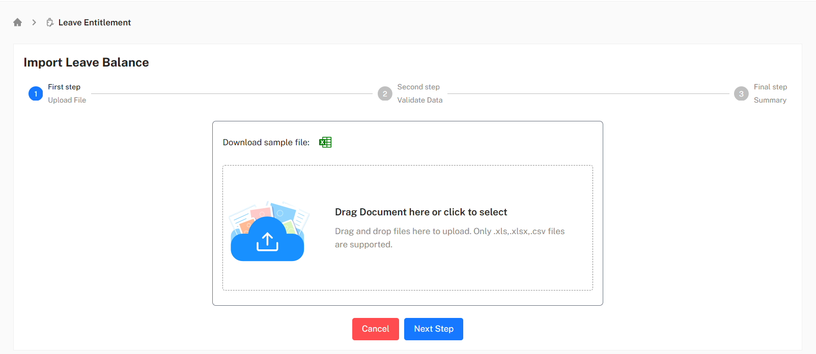 Import Leave Balance Upload Placeholder