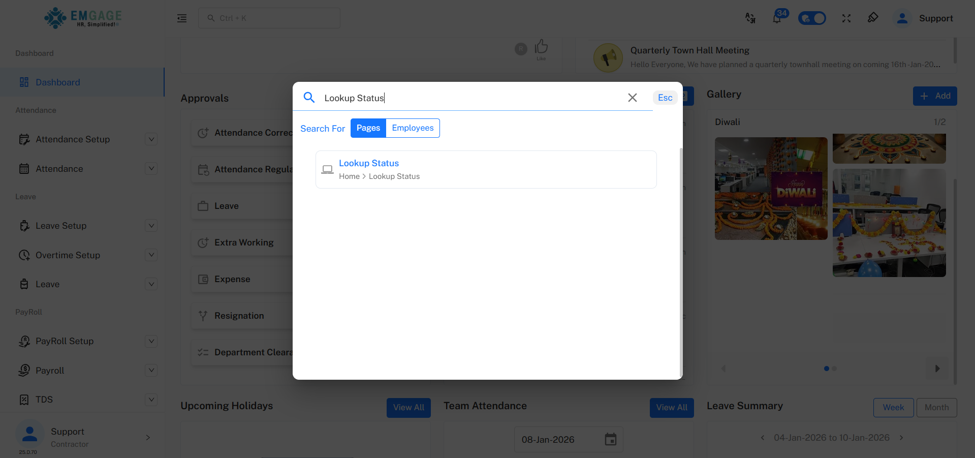 Search Lookup Status