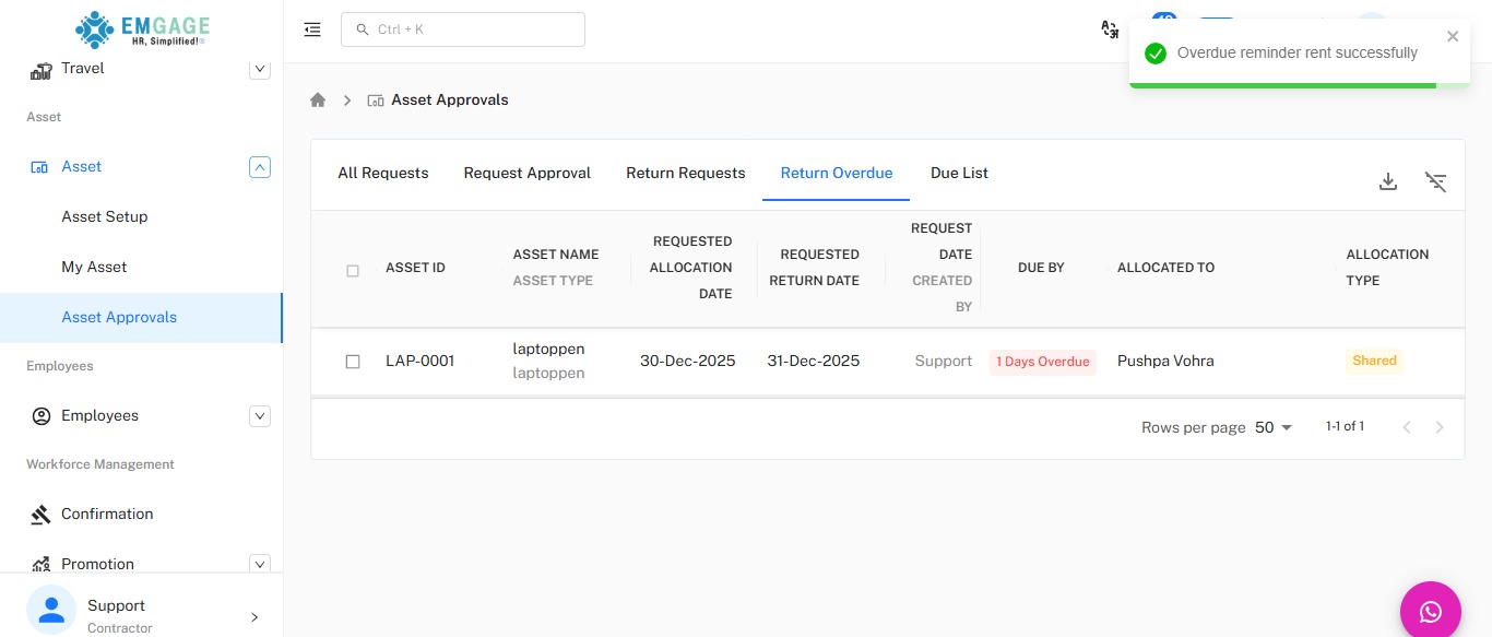 Reminder Notification Success