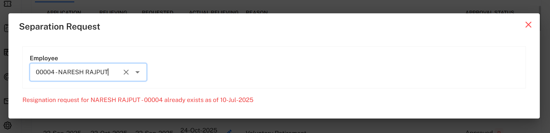 Duplicate Request Warning