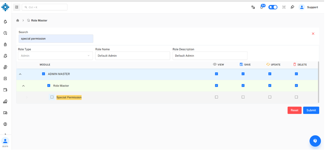 Special Permission Section