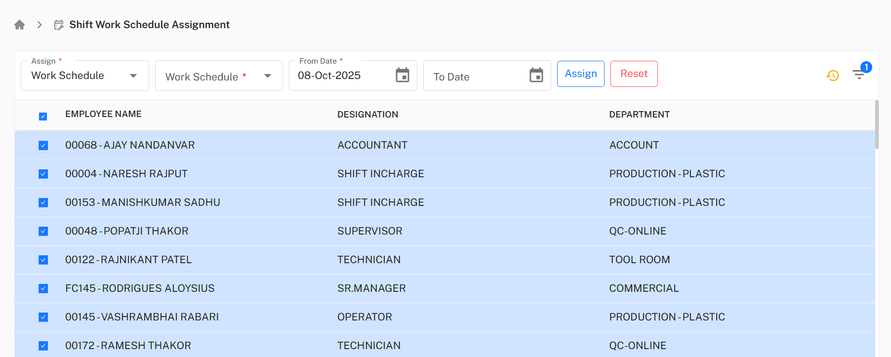 Assignment Panel Placeholder