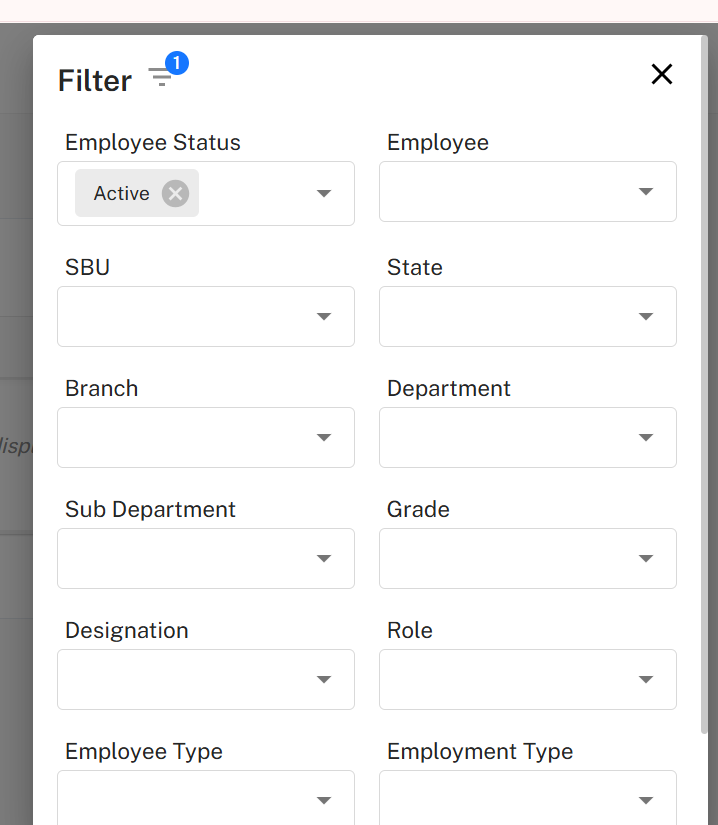 Filter Popup Placeholder